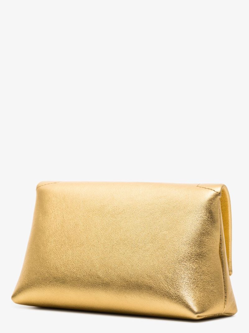 Gold Mini Leather Shoulder Bag
