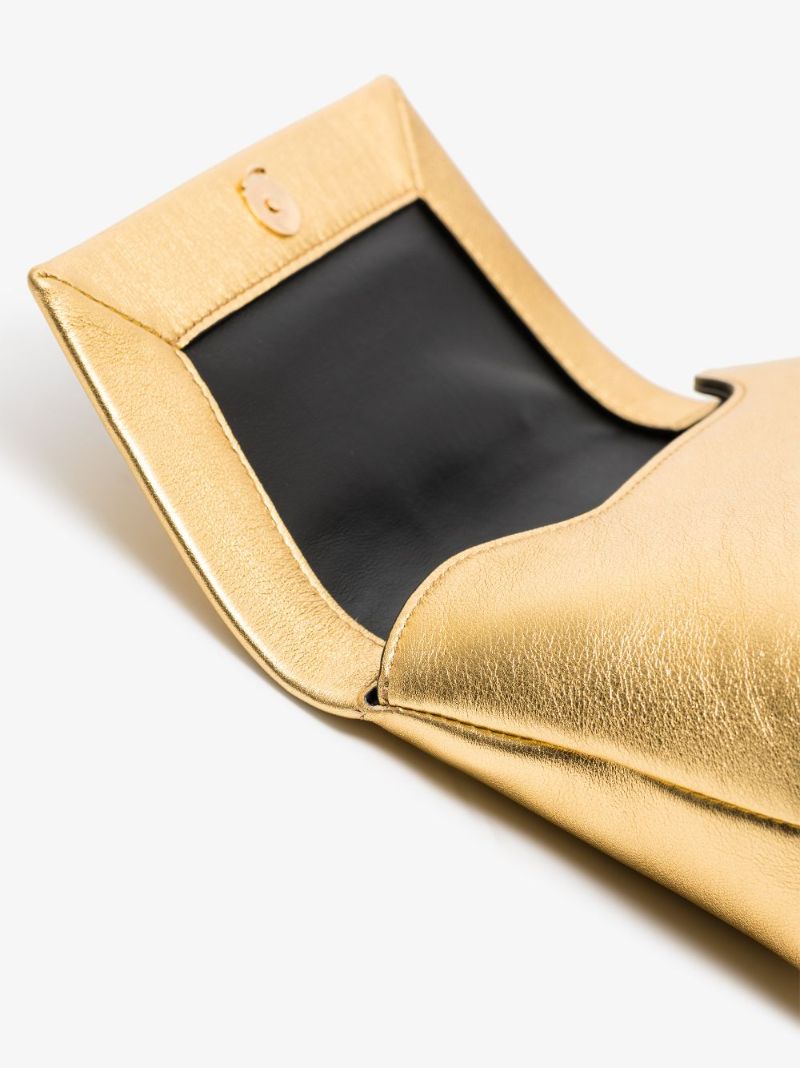Gold Mini Leather Shoulder Bag