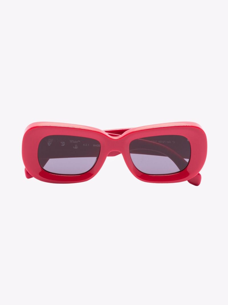 Red Carrara Rectangular Sunglasses