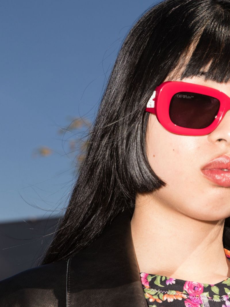Red Carrara Rectangular Sunglasses