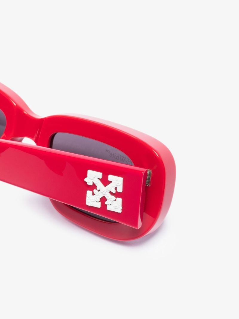 Red Carrara Rectangular Sunglasses