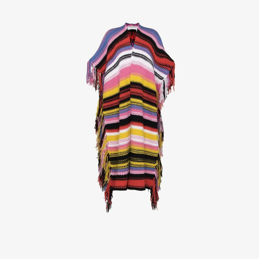 Striped Knit Poncho
