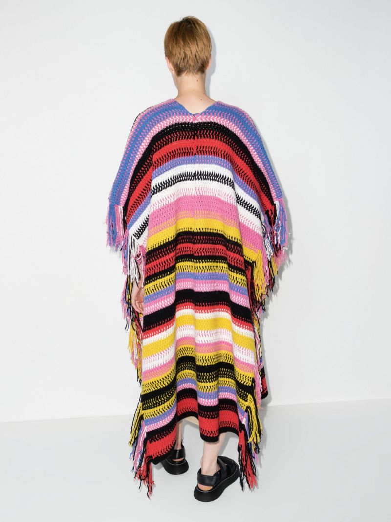 Striped Knit Poncho