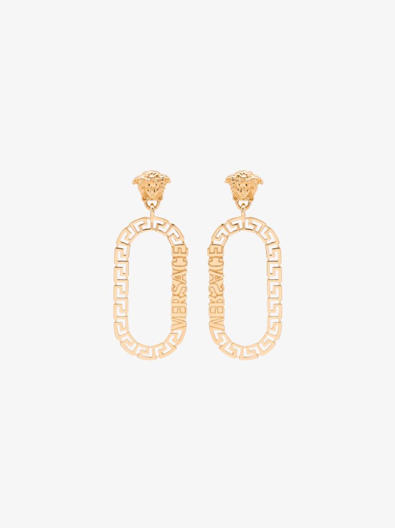 Gold-tone Greca Key Hoop Earrings