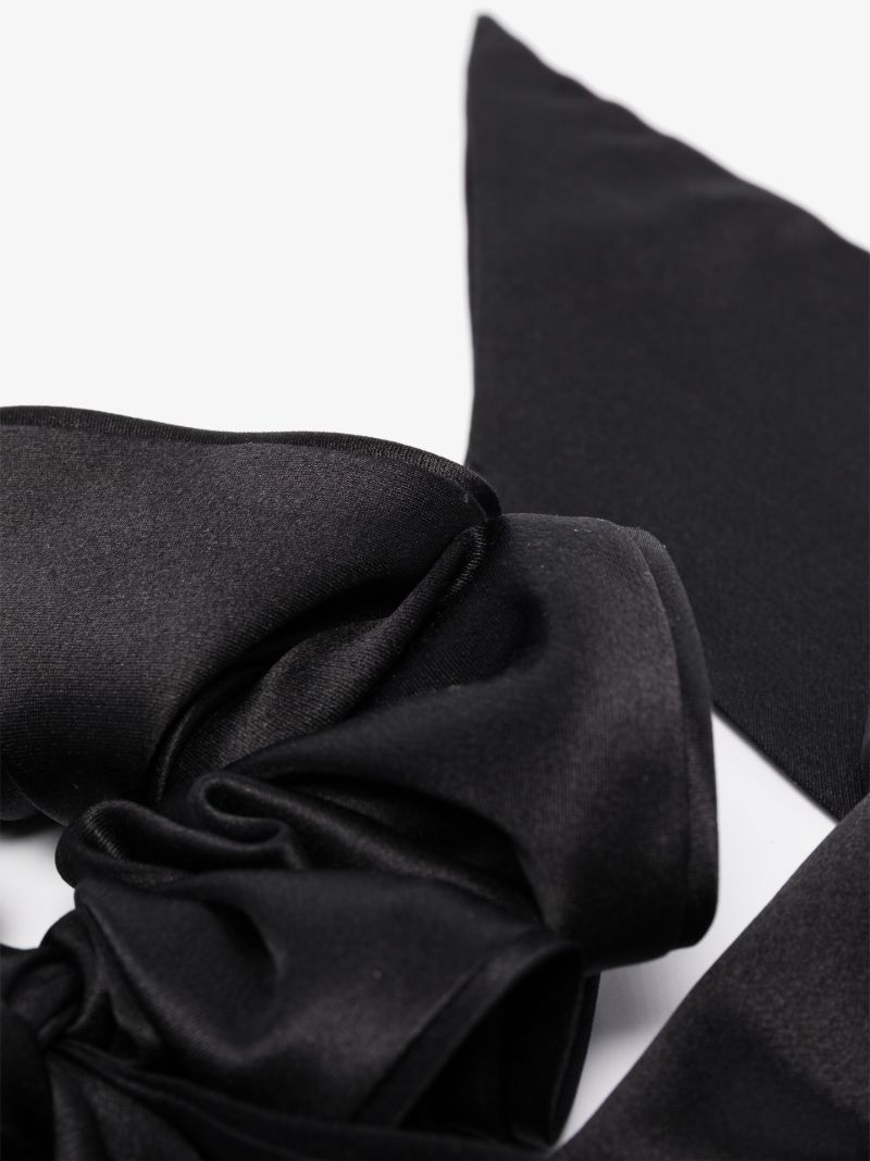 Black Knotted Silk Scrunchie
