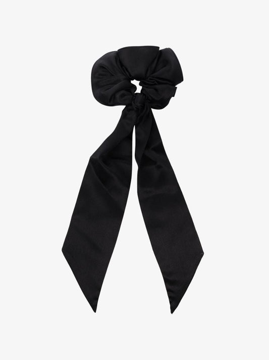 Black Knotted Silk Scrunchie