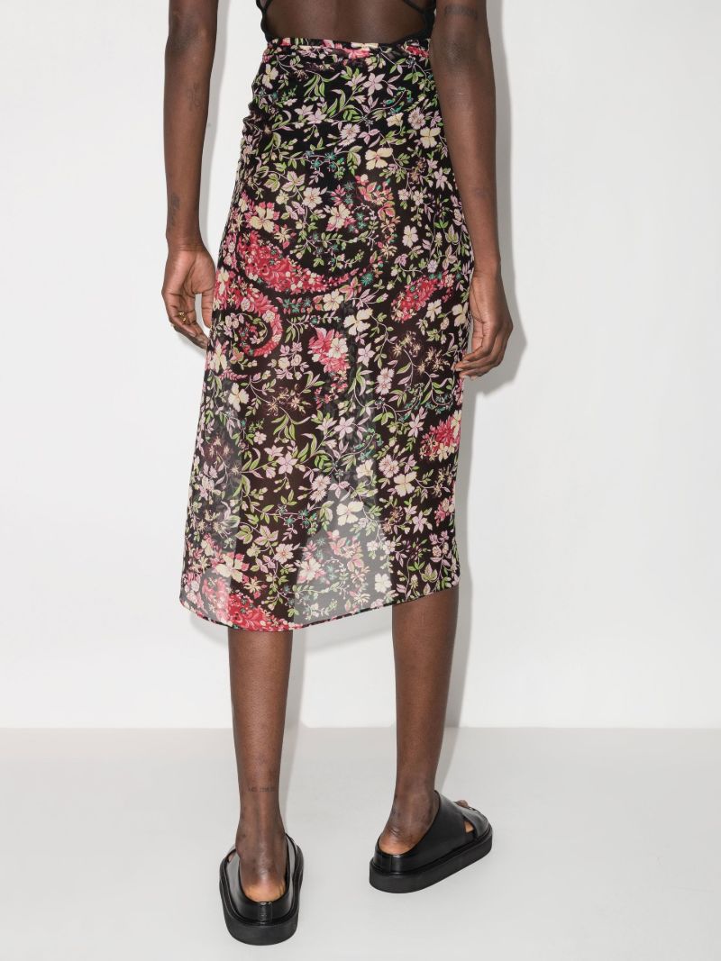 Floral Print Silk Sarong