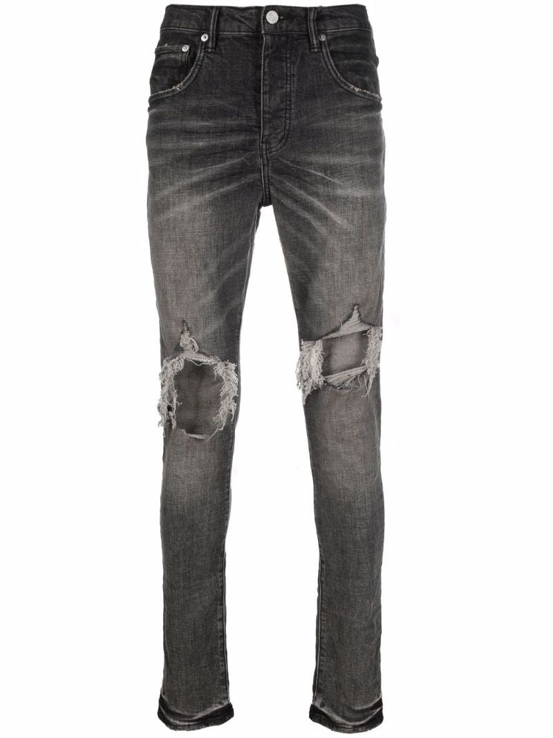 Grey Distressed Slim Jeans