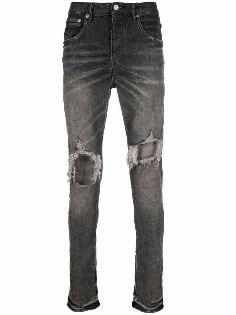 Grey Distressed Slim Jeans