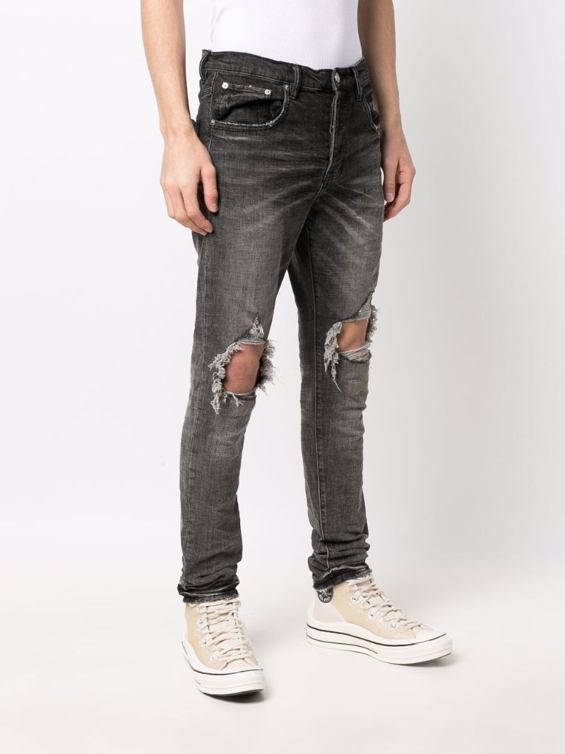 Grey Distressed Slim Jeans
