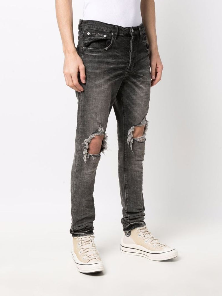 Grey Distressed Slim Jeans