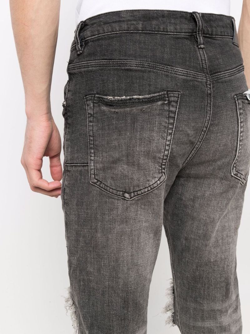 Grey Distressed Slim Jeans