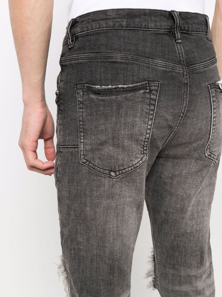 Grey Distressed Slim Jeans