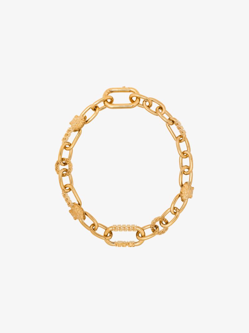 Gold Tone Medusa Chain Necklace