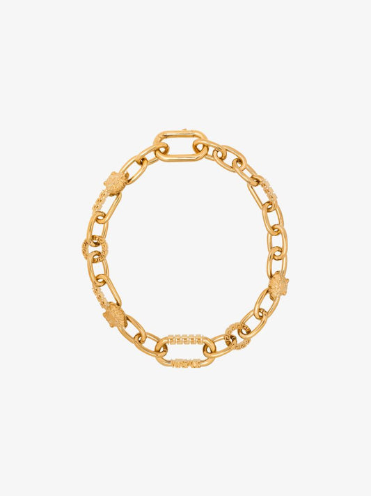 Gold Tone Medusa Chain Necklace