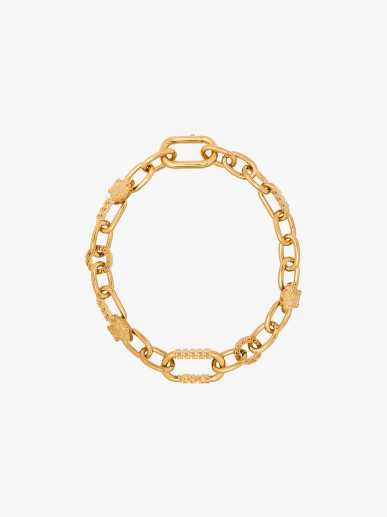 Gold Tone Medusa Chain Necklace