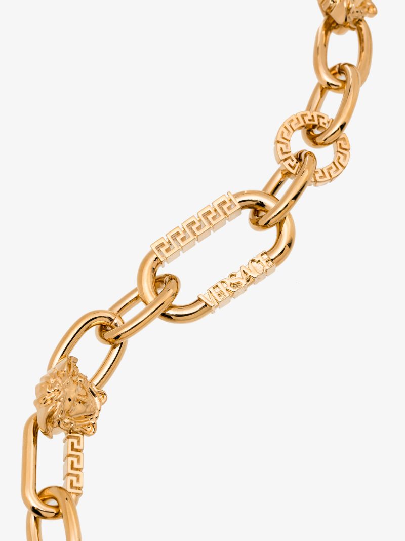 Gold Tone Medusa Chain Necklace