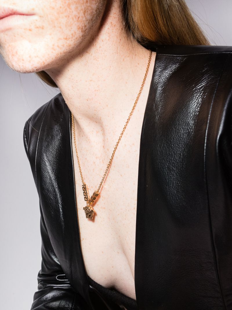 Gold Tone Medusa Necklace
