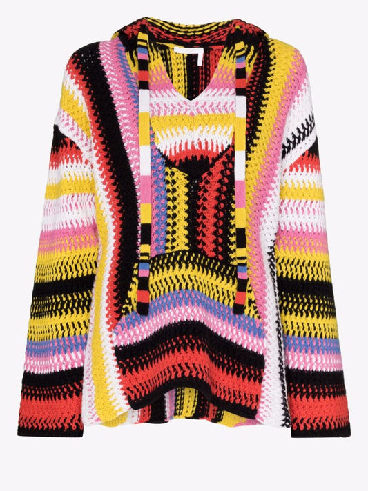 Striped MacramÃ_x0083_Â© Hoodie