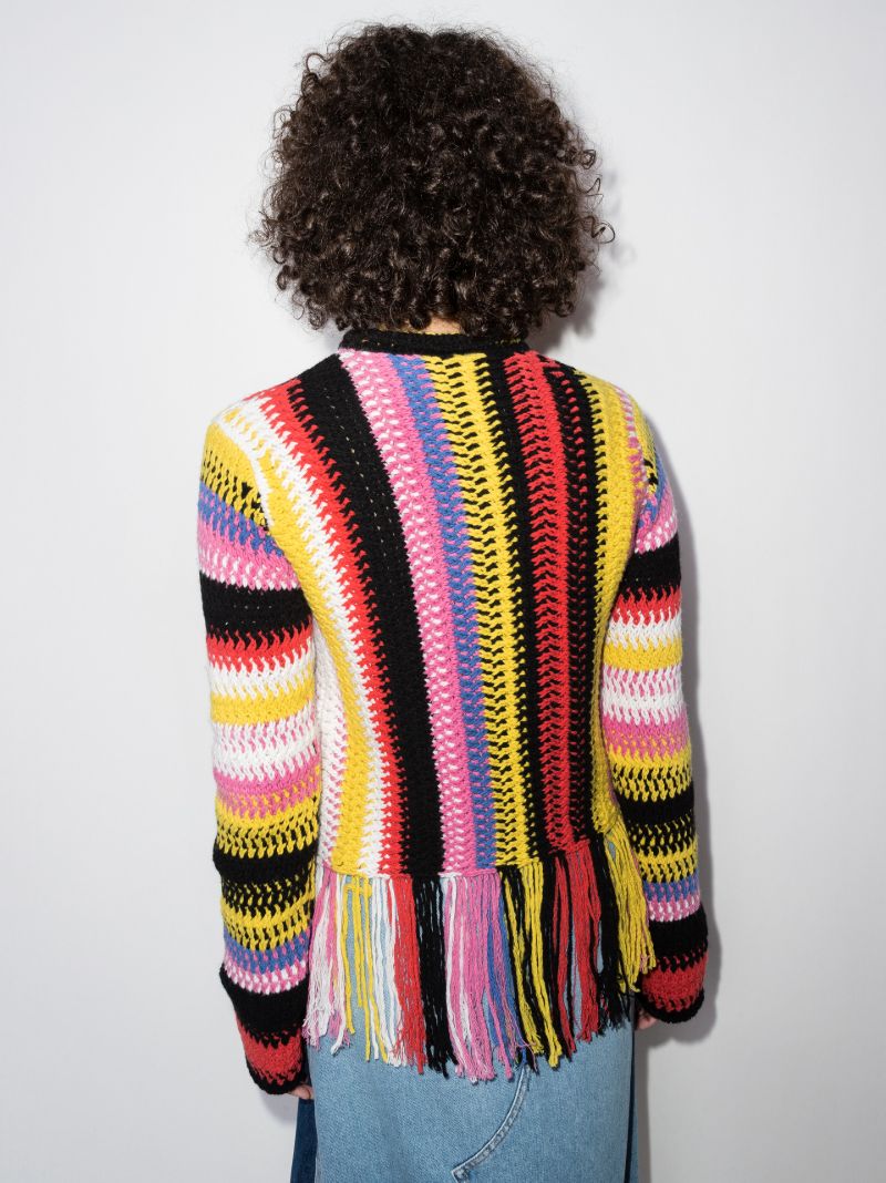 Fringed Striped Sweater