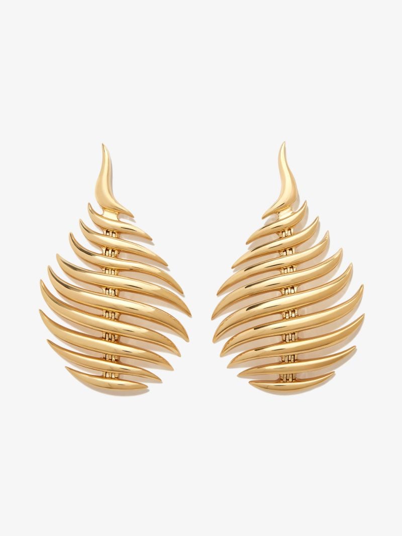 18k Yellow Gold Flame Small Drop Earrings
