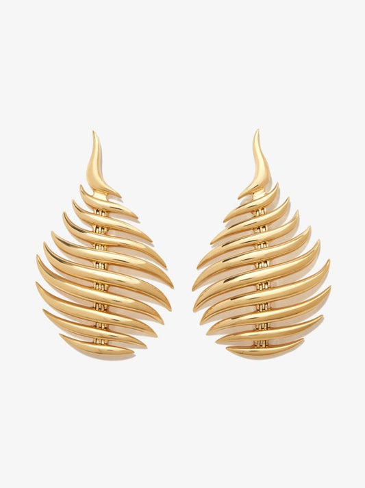 18k Yellow Gold Flame Small Drop Earrings