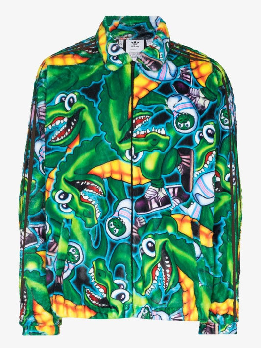 X Kerwin Frost Crocodile Print Fleece Jacket