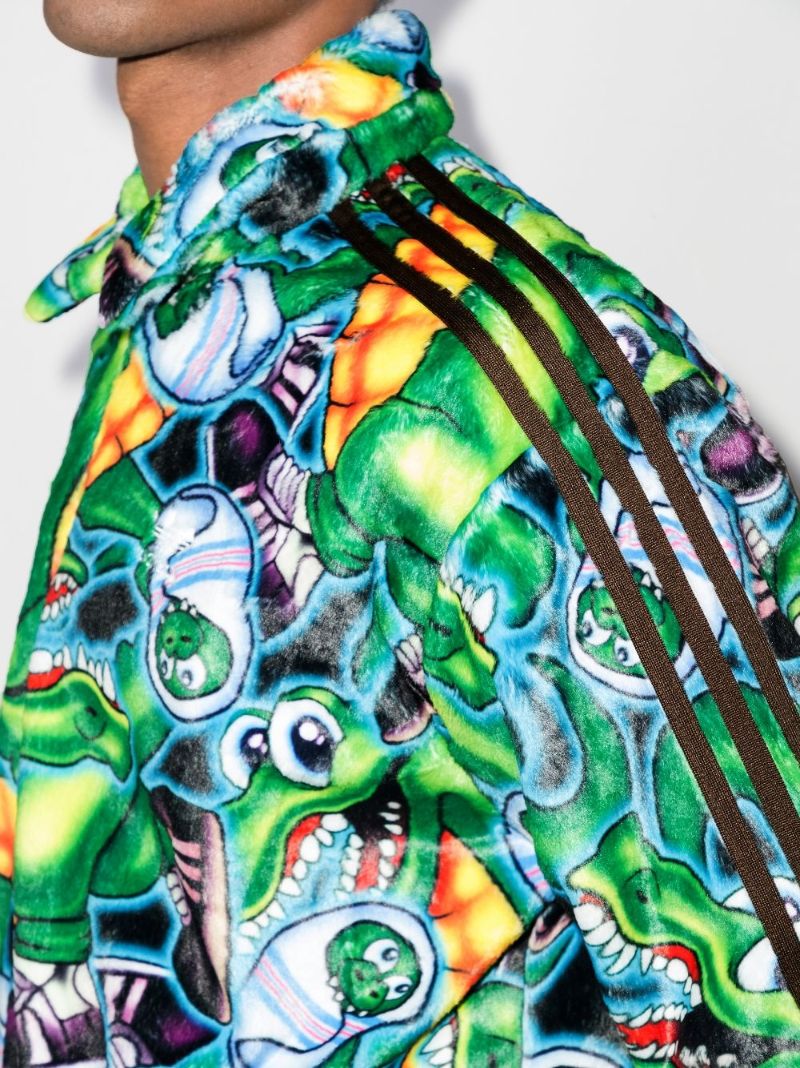 X Kerwin Frost Crocodile Print Fleece Jacket