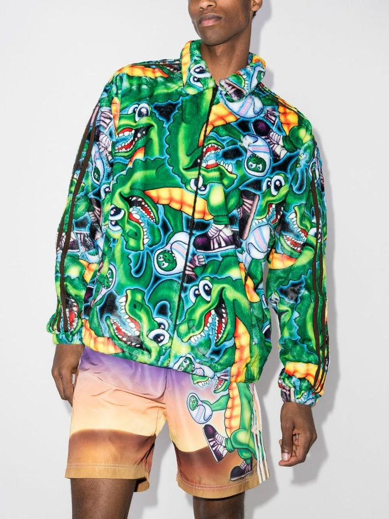 X Kerwin Frost Crocodile Print Fleece Jacket