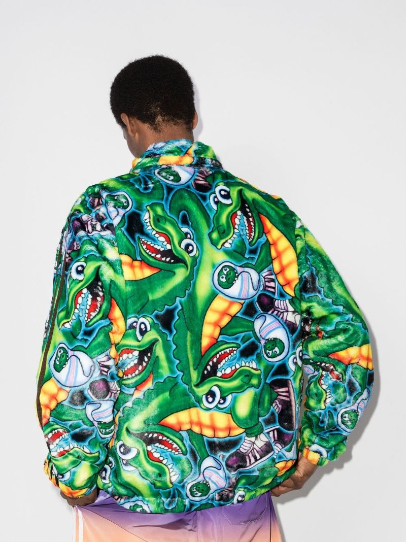 X Kerwin Frost Crocodile Print Fleece Jacket