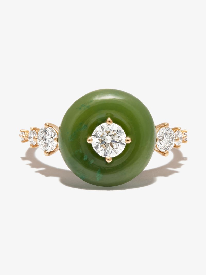 18k Yellow Gold Surround Orbit Diamond Ring