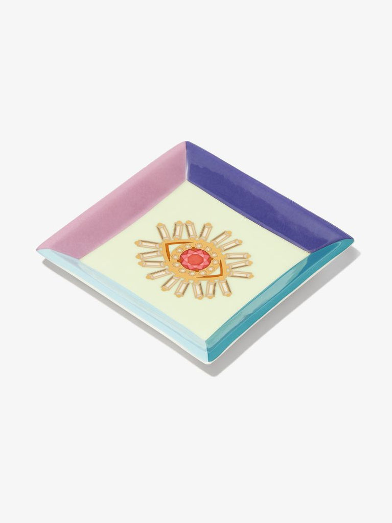 X Jonathan Adler Green Evil Eye Porcelain Jewellery Tray