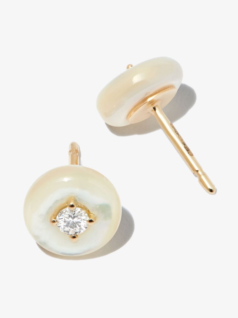 18k Yellow Gold Surround Orbit Medium Diamond Earrings