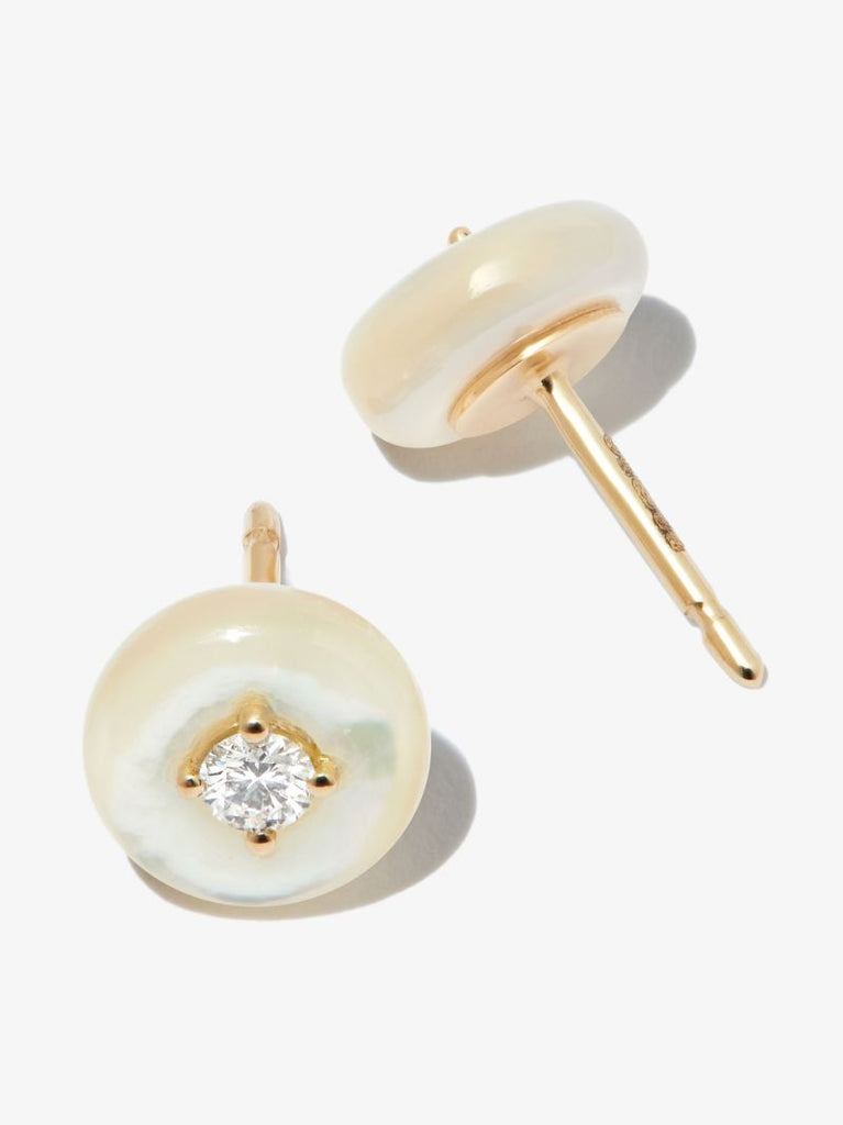 18k Yellow Gold Surround Orbit Medium Diamond Earrings