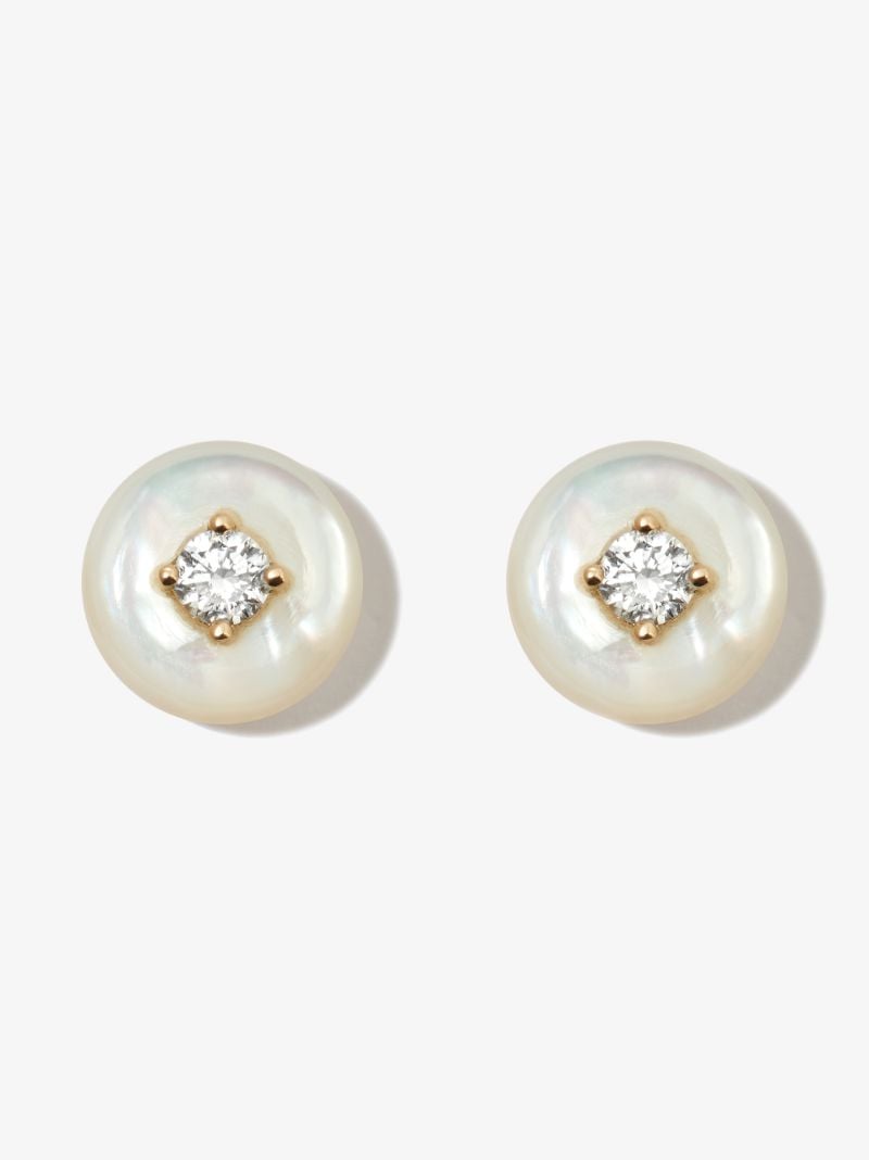 18k Yellow Gold Surround Orbit Medium Diamond Earrings