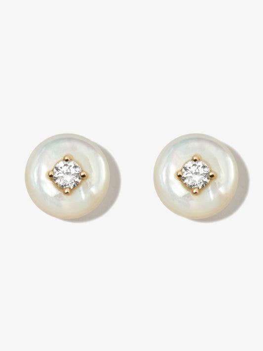 18k Yellow Gold Surround Orbit Medium Diamond Earrings