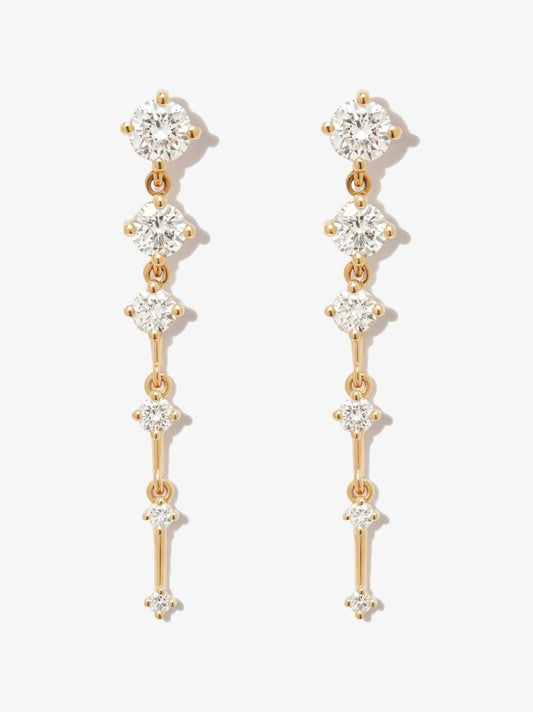 18k Yellow Gold Brilliant Sequence Short Diamond Earrings