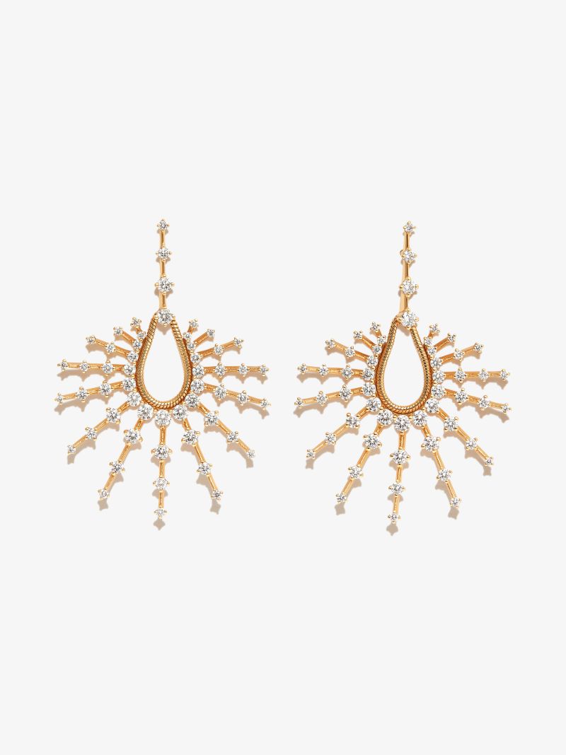 18k Yellow Gold Small Clarity Diamond Drop Earrings