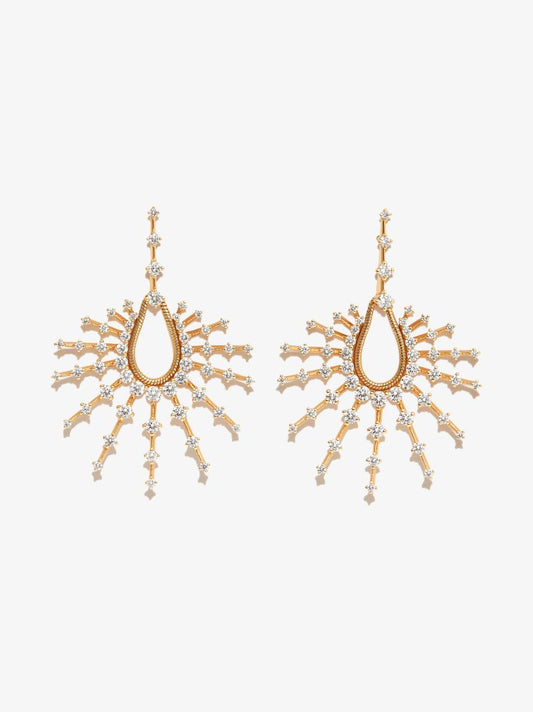 18k Yellow Gold Small Clarity Diamond Drop Earrings