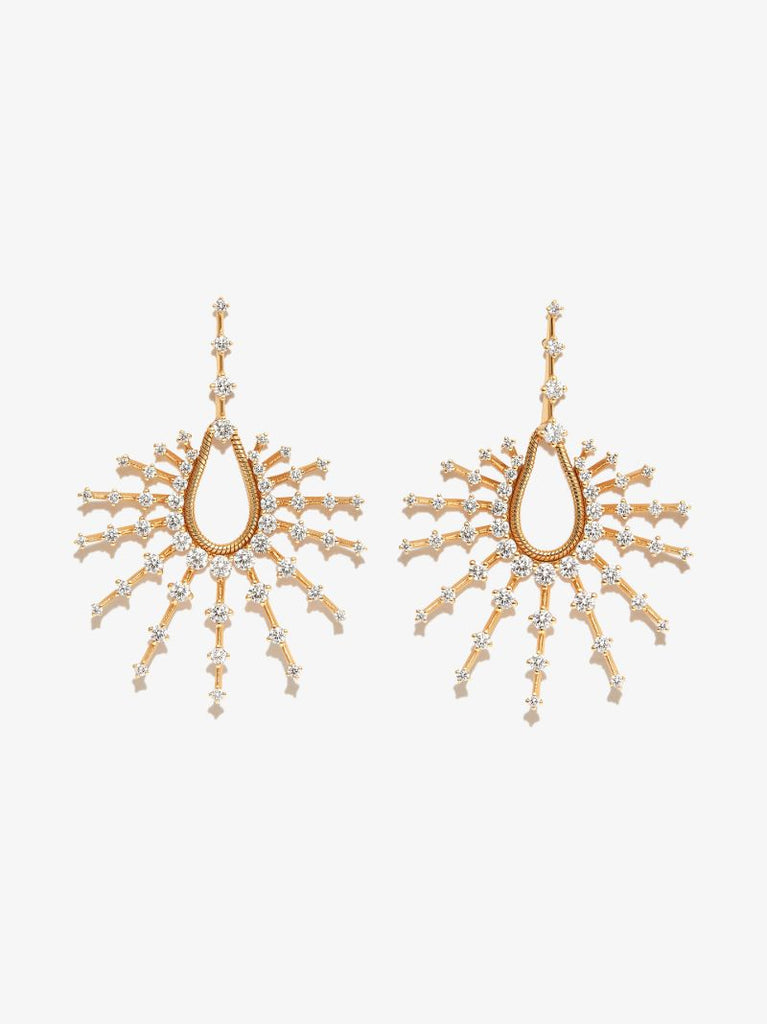 18k Yellow Gold Small Clarity Diamond Drop Earrings