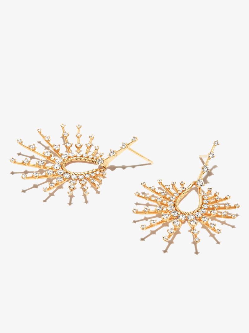 18k Yellow Gold Small Clarity Diamond Drop Earrings