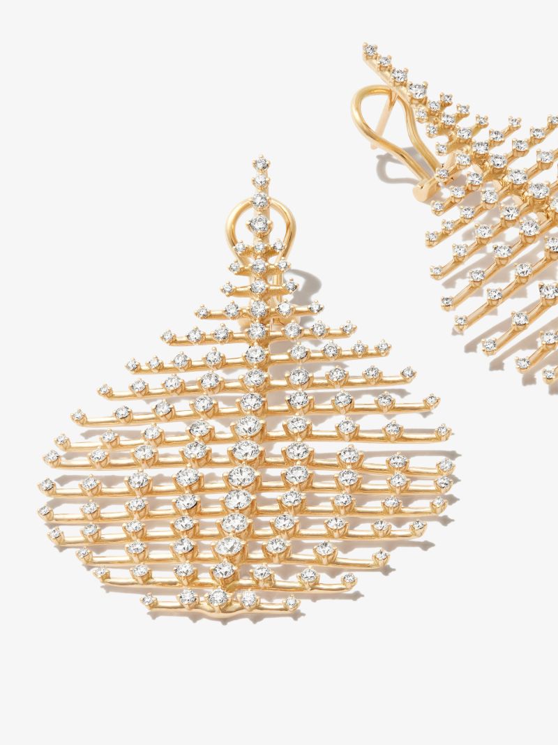 18k Yellow Gold Medium Brilliant Disco Diamond Earrings