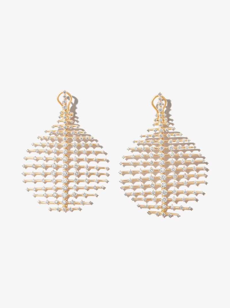 18k Yellow Gold Medium Brilliant Disco Diamond Earrings