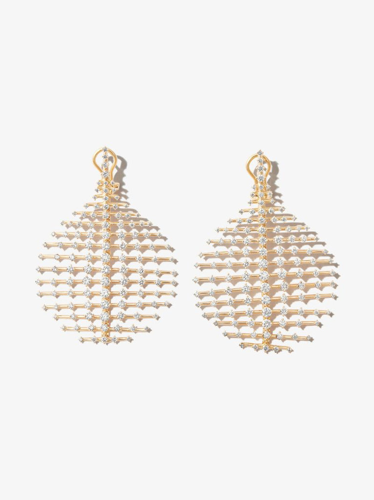 18k Yellow Gold Medium Brilliant Disco Diamond Earrings
