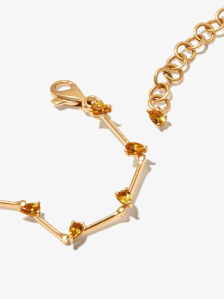 18k Yellow Gold Flame Flicker Citrine Necklace