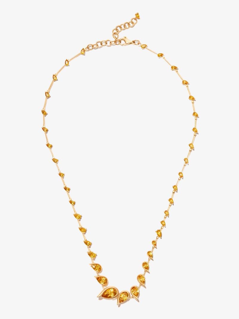 18k Yellow Gold Flame Flicker Citrine Necklace