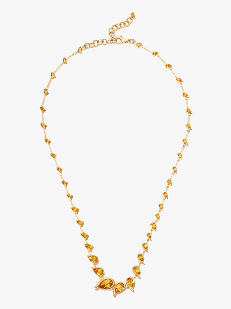 18k Yellow Gold Flame Flicker Citrine Necklace