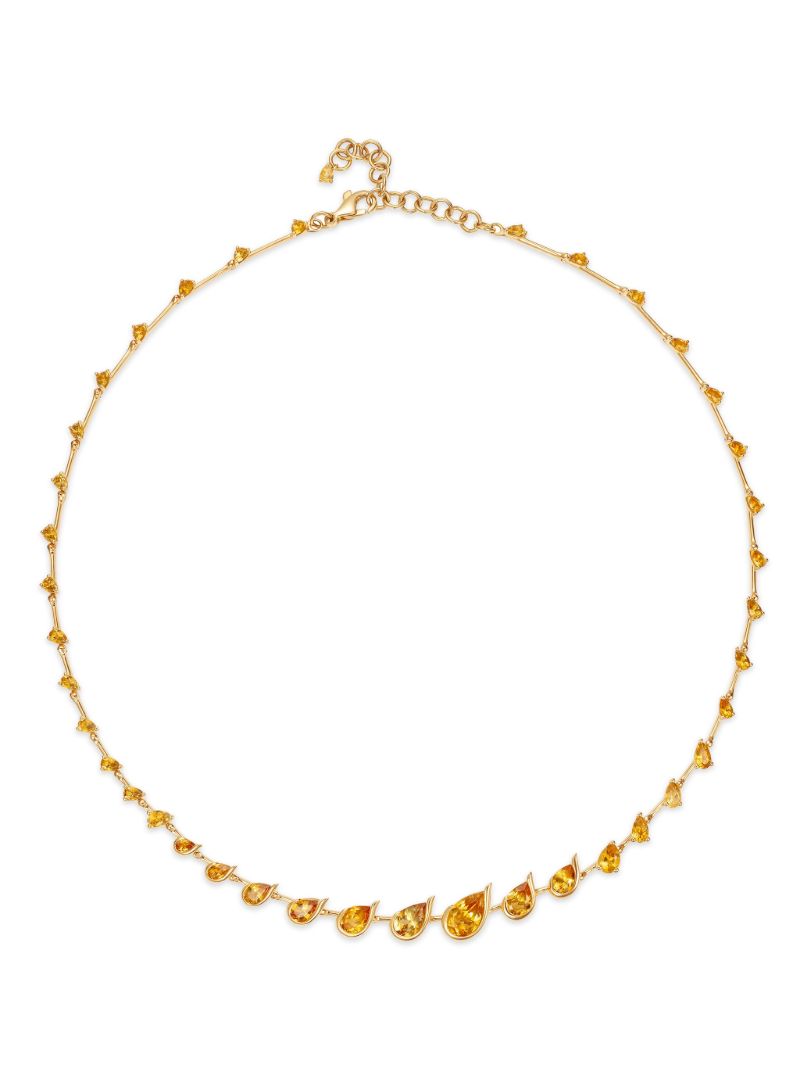 18k Yellow Gold Flame Flicker Citrine Necklace
