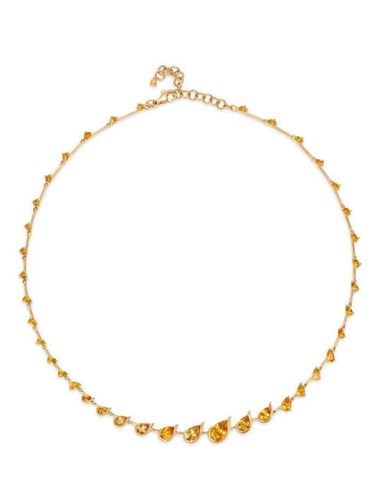 18k Yellow Gold Flame Flicker Citrine Necklace