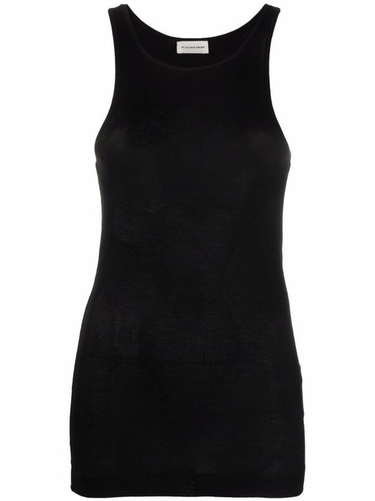 Black Cotton Tank Top